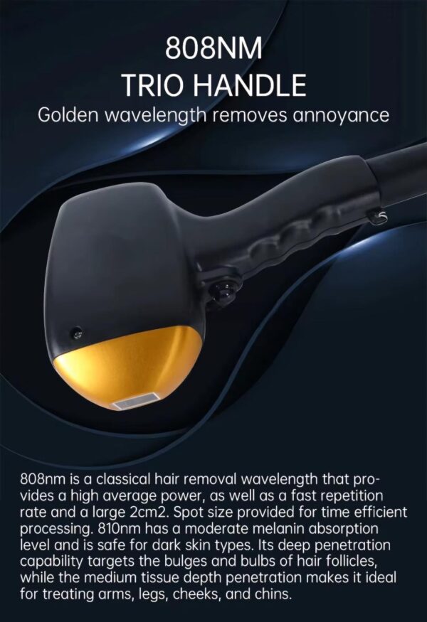 Laser αποτρίχωσης Triple Wave Alexadrite 755nm-diode 810nm- nd yag 1064nm για Ποδια-Μπικινι-Μασχαλες - Image 2